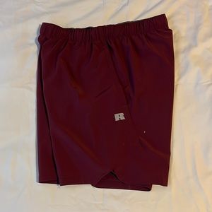 Russel maroon work out shorts medium